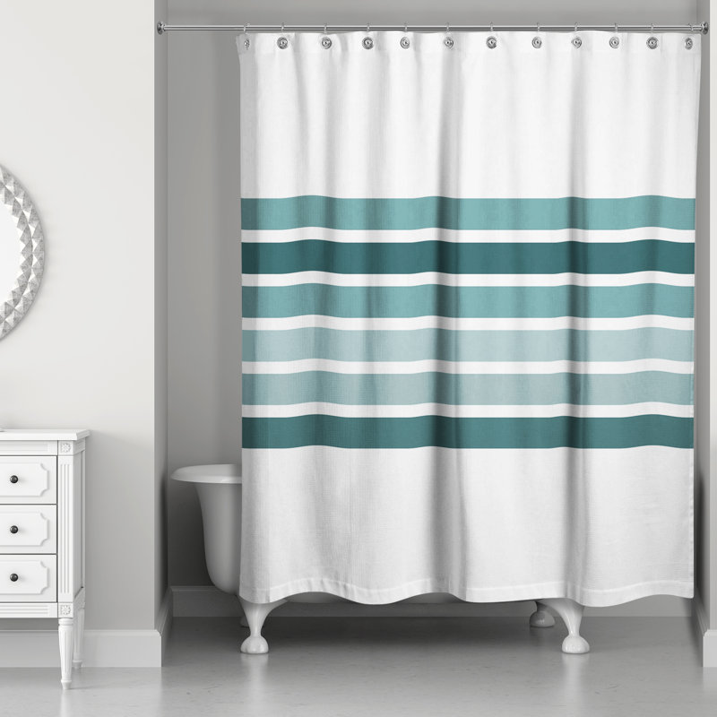 Rideau de douche simple Perine, Bleu