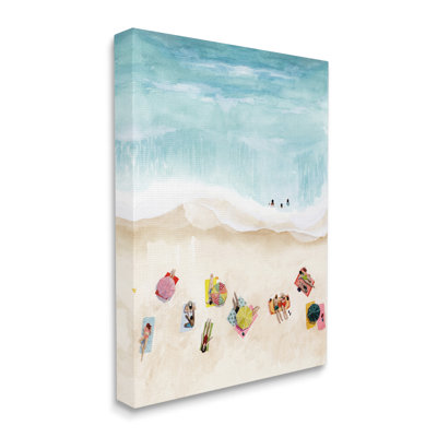«Au-411-Canvas Summer Beach Day Peopleaigning on Canvas» par Grace Popp, peinture
