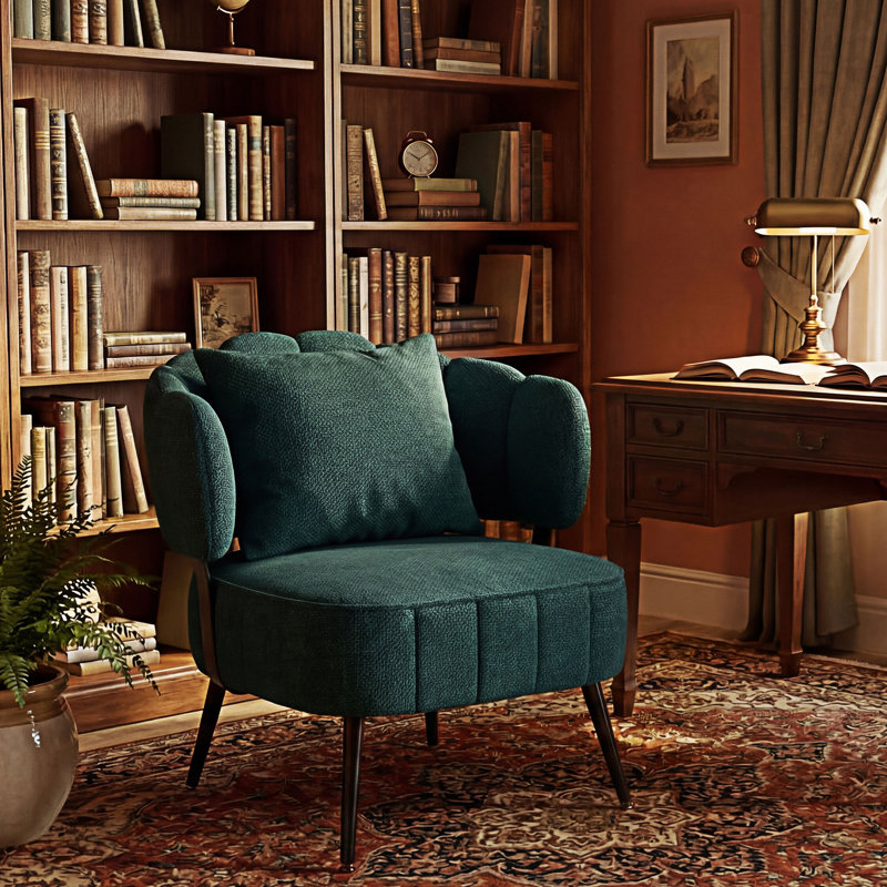 Fauteuil d'appoint rembourré, Vert