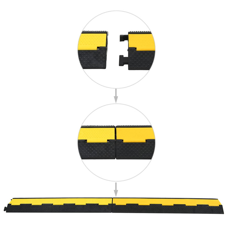 vidaXL Cable Protector Ramp 2 Channels Rubber 40.0 "