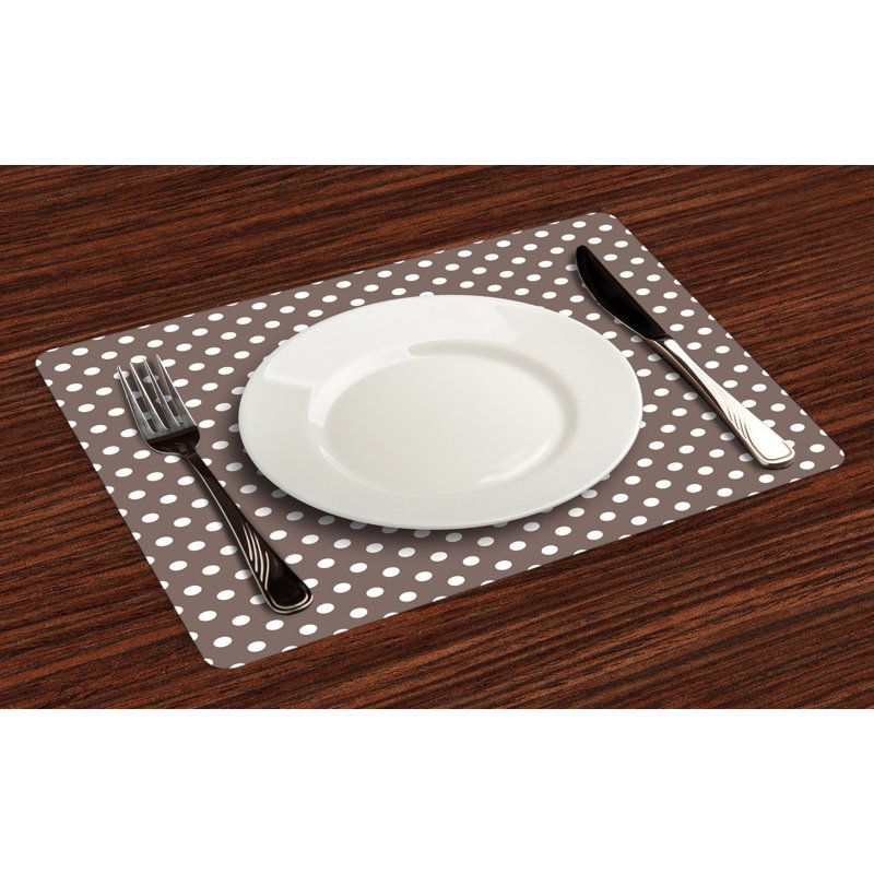 Polyester Polka Dots Rectangle Placemat