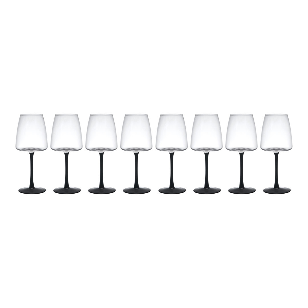 Mikasa Palermo White Wine Glass Set, Set of 8 Elegant Crystal Glassware, 400ml