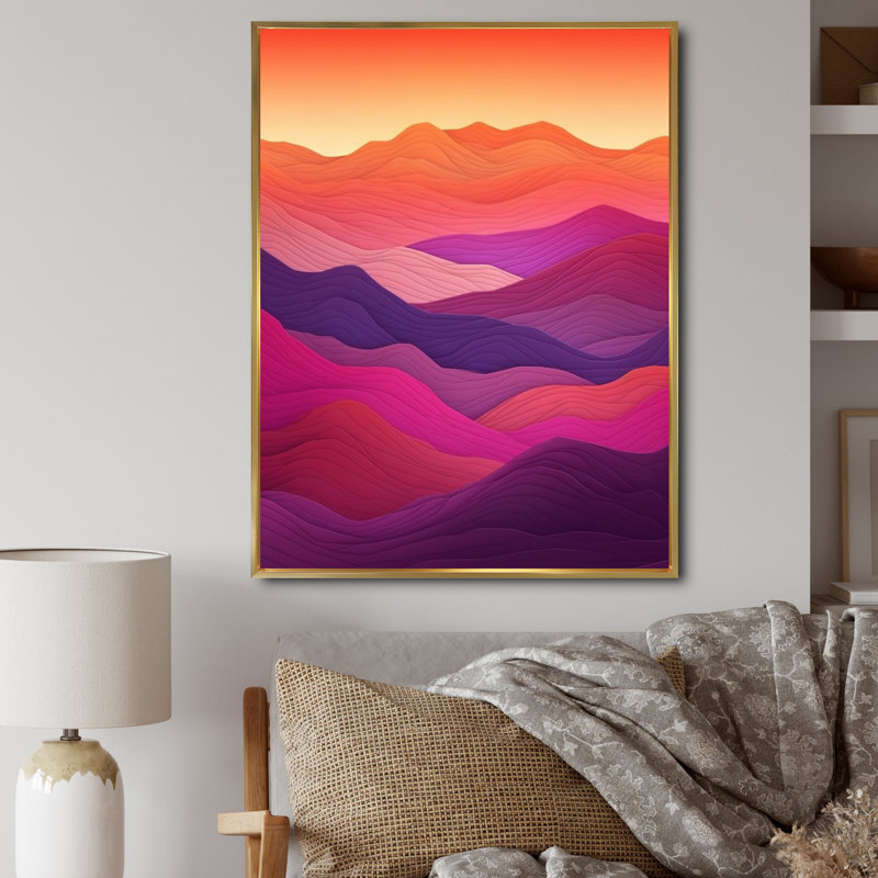 " Majestic Peaks I ", 32" H x 24" W, Black Picture Framed