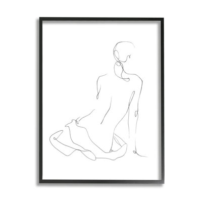 " Minimal Female Gesture Linework Figure Sketch " Painting