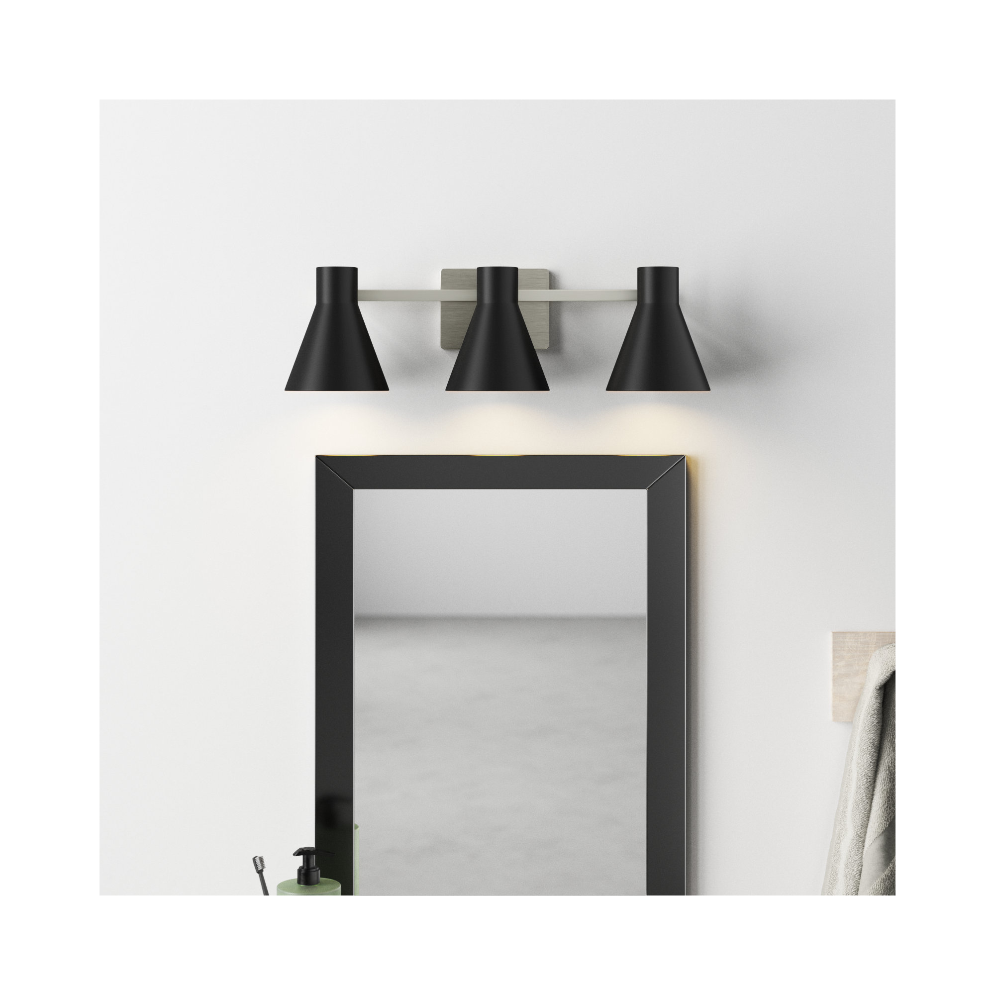 Byers 3 - Light Dimmable Vanity Light, Brushed Nickel, No