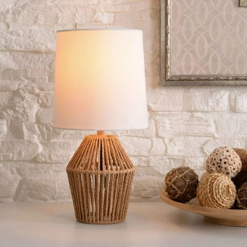 Lampe de table en osier / rotin Delshire