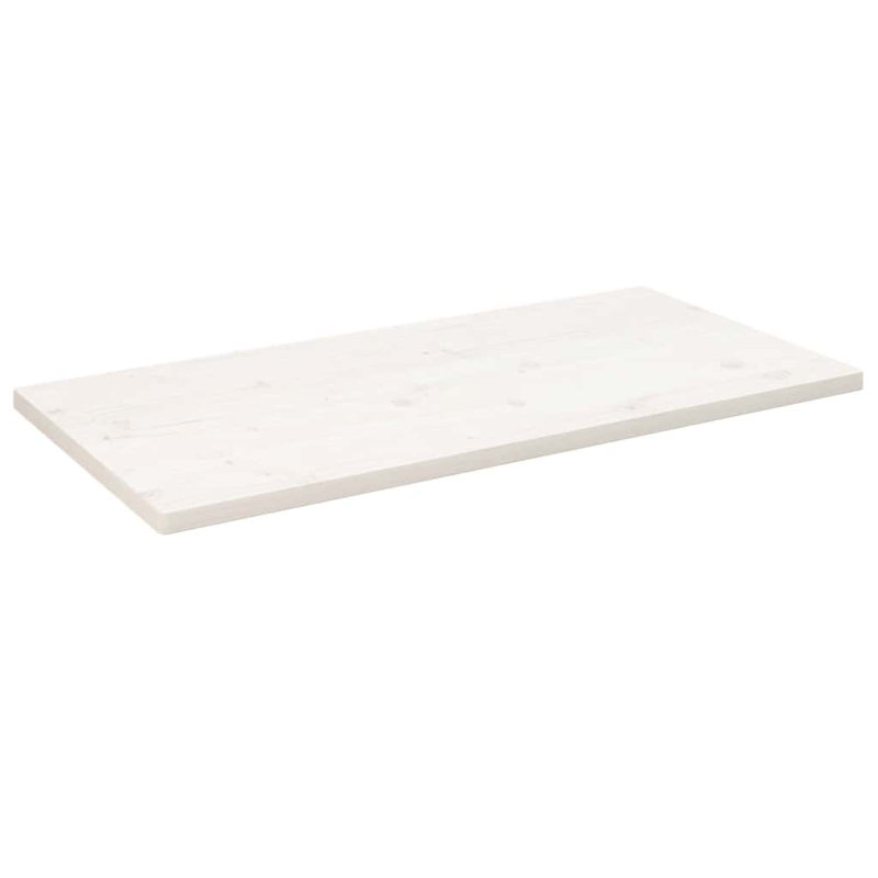 Quenemo Solid Wood Table Top, 2.5cm H x 110cm W x 55cm D, White