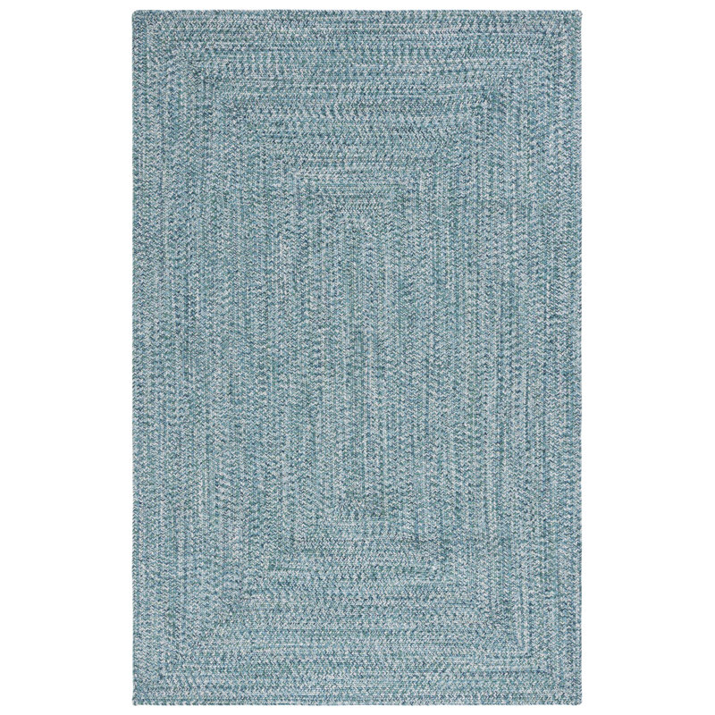 Trombley Braided 201 Area Rug In Teal / Green, Square 4'
