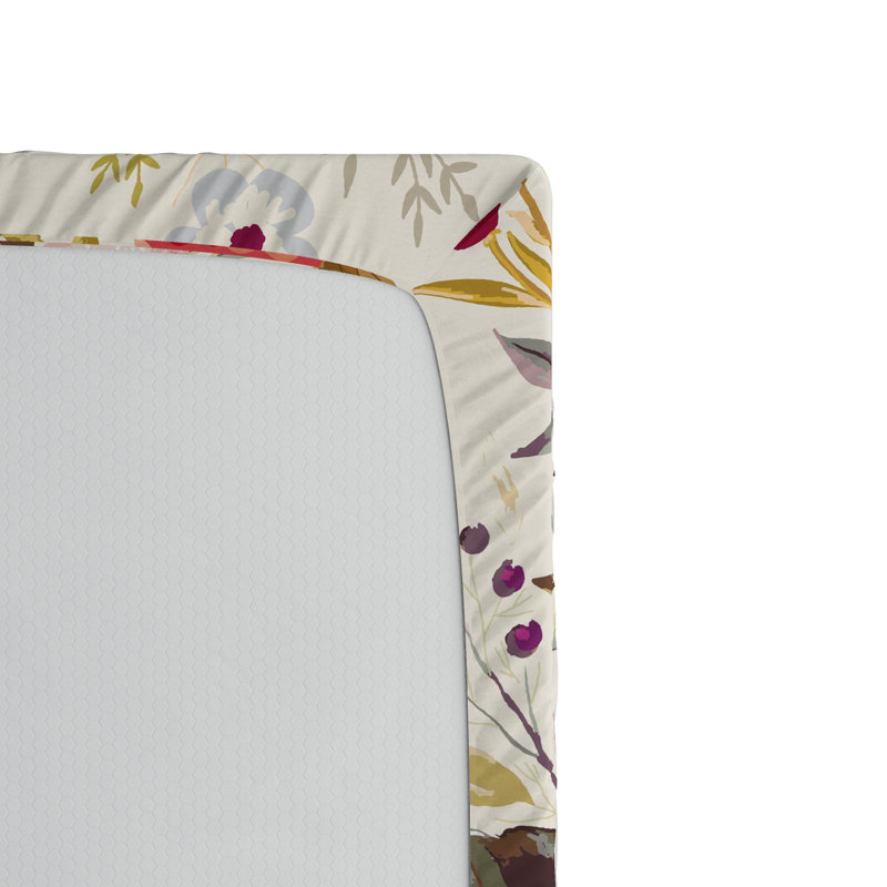 Microfiber Floral Fitted Sheet, Twin XL Fitted Sheet, Red/Pink Floral 19