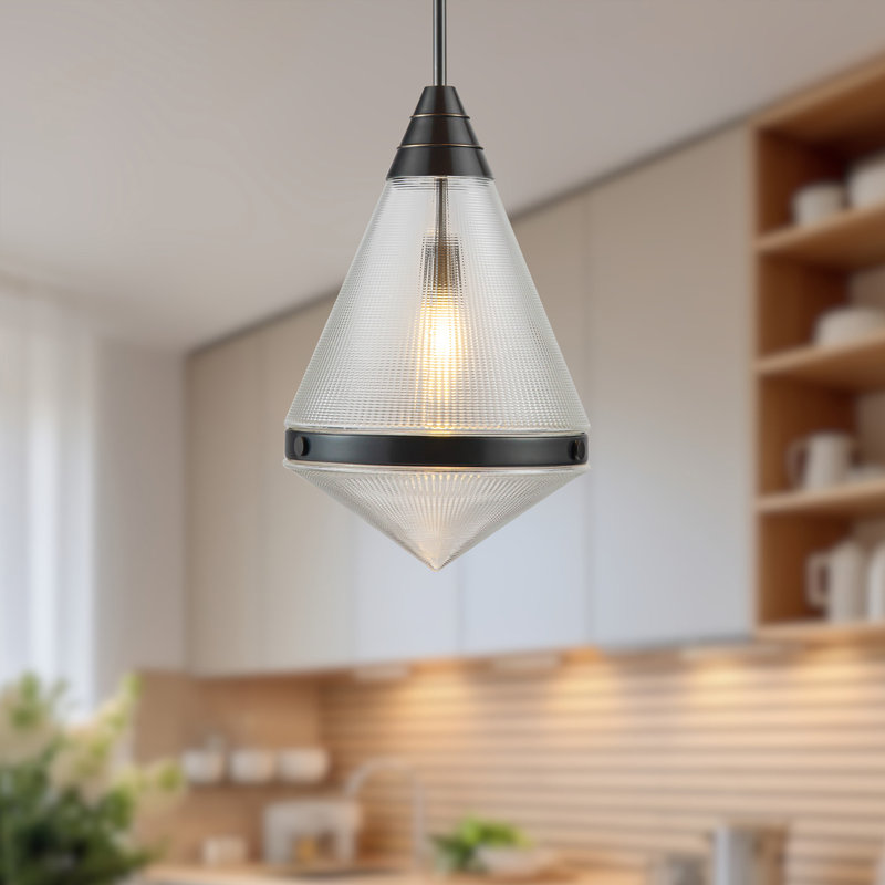 Luminaire suspendu simple à 1 lumière Willard, Bronze urbain