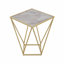 Table d'appoint en verre Creative, couleur or et blanc