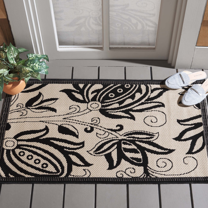 Tapis d'intérieur / extérieur à fleurs Herefordshire Performance, Rectangle 2 pi x 3 pi 7 po