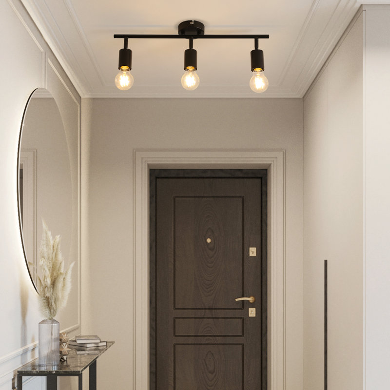 3-light Ceiling Spotlight E27 black Amsi