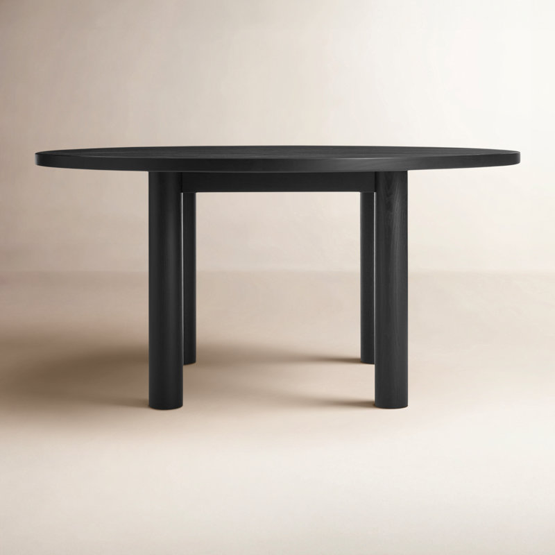 Good Times Round Solid Wood Dining Table, Black Ash