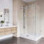Cabine de douche coulissante sans cadre avec verre transparent 3/8 et base Winslow l 48 po x P 36 po x H 80 po-50877759-50877761