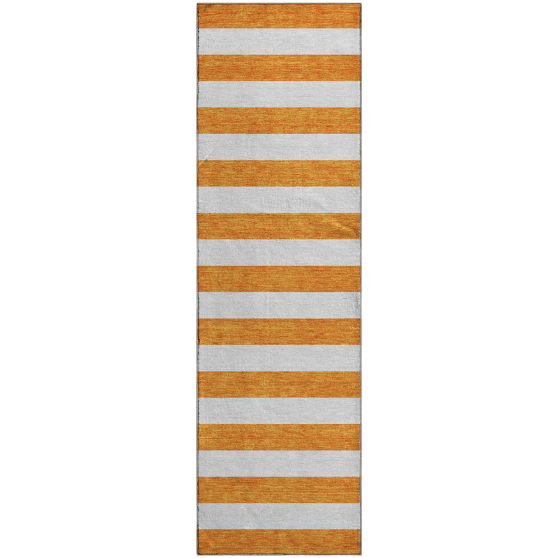 Premium Machine Washable Cerrito AMF528 Orange Rug, Runner 2'3" x 7'6"