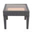 Table d'appoint extérieure durable et résistante aux intempéries avec plateau en verre, parfaite pour la salle à manger et la décoration Alfresco.