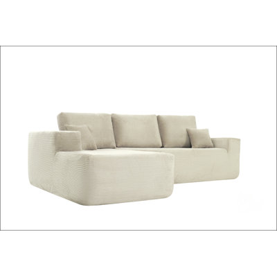 Canapé modulaire Cloud avec méridienne en L, canapé modulaire moderne avec assise profonde, rembourré pour le salon et la chambre à coucher, aucun assemblage requis, brun clair