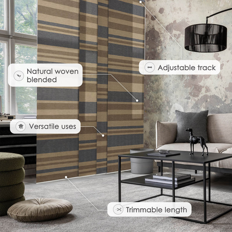 Store vertical semi-transparent Sharmaine Artfully Spun, Brun / Gris