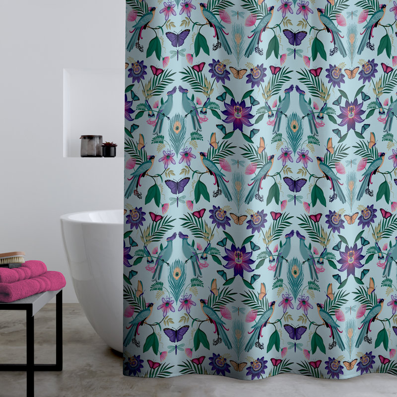 Mya Tropical Bird Shower Curtain Panel