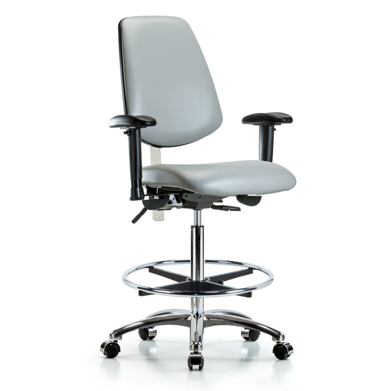 Chaise de dessinateur Makaila, Roulettes, Colombe, Inclus