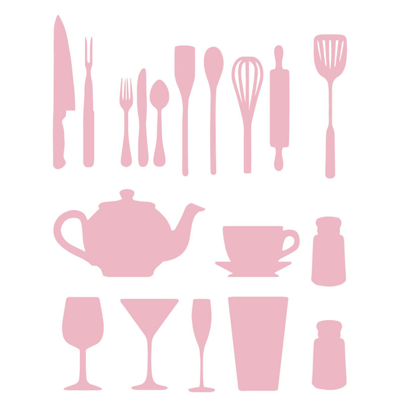 Décalcomanie murale de cuisine, Rose œillet, H 51 po x l 40 po x P 0,01 po