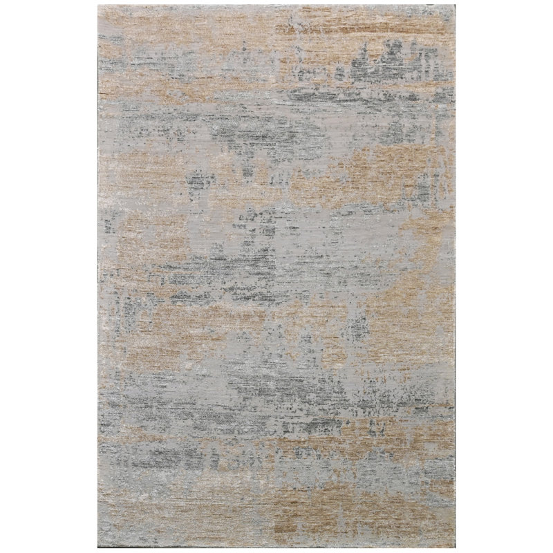 One-of-a-Kind Rectangle 5'11" x 8'10" Area Rug in Gold/Silver
