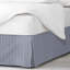 Walker Ticking Stripe Indigo/White Cotton Bedskirt-289046795-289046793