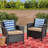 2Pcs Outdoor St Chairs - Waterproof Fabric Cushions Brown + Tan Comfy   Of 2  Pe With Iron Stylish