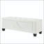 Repose-pieds avec rangement capitonné en similicuir 48 po - Ivoire-129894683-129894685