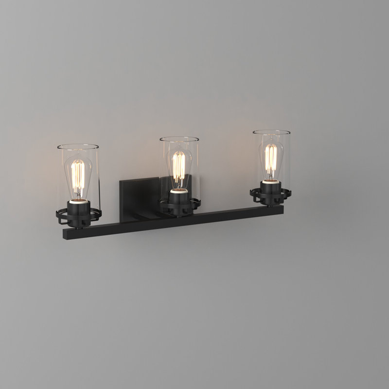 Éclairage pour salle de bain 3 lumières à intensité variable noir Trimont