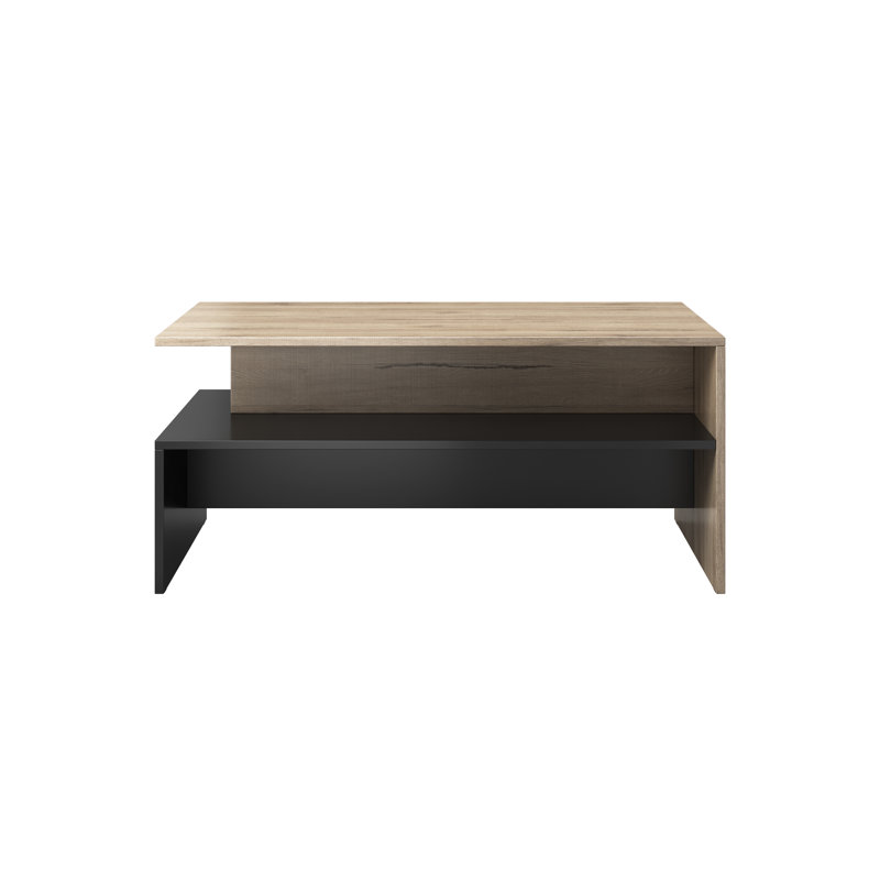 Carlotta Solid Coffee Table with Storage, Oak