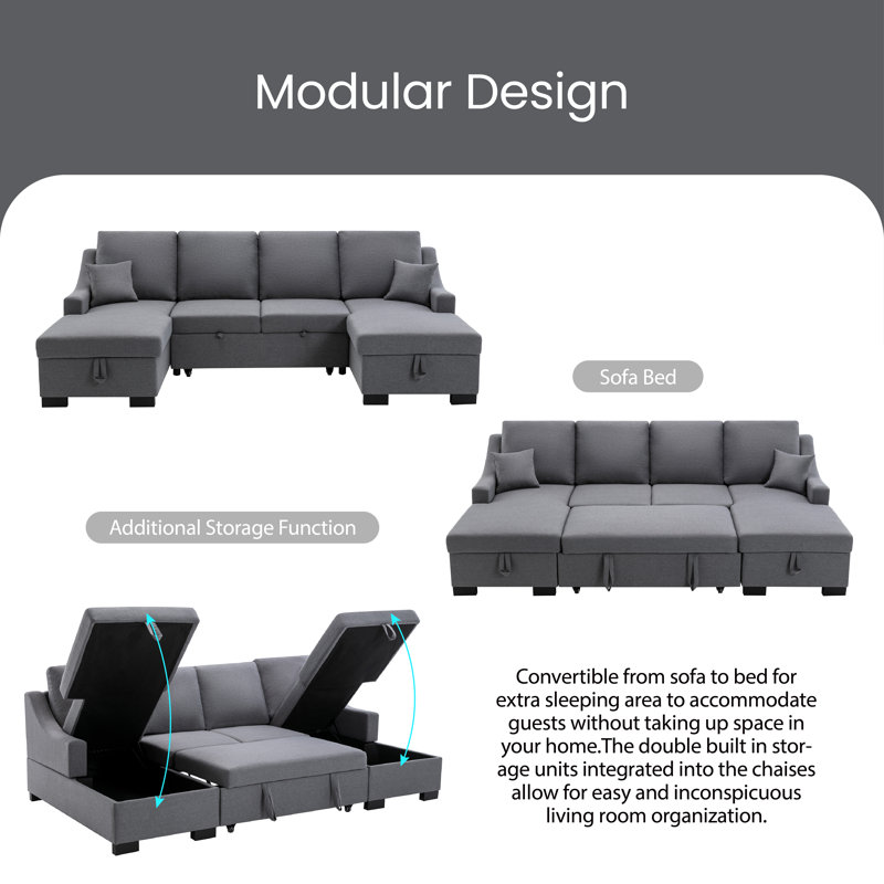 Canapé modulaire à méridienne rembourré