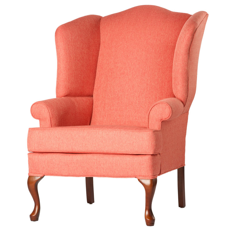 Mandalay Upholstered Wingback Chair, Coral