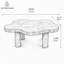 Table basse nuage en loupe de 101,6 cm (40 po) avec 4 pieds ronds, table basse moderne à profil bas, table centrale irrégulière unique pour salon-1387588791