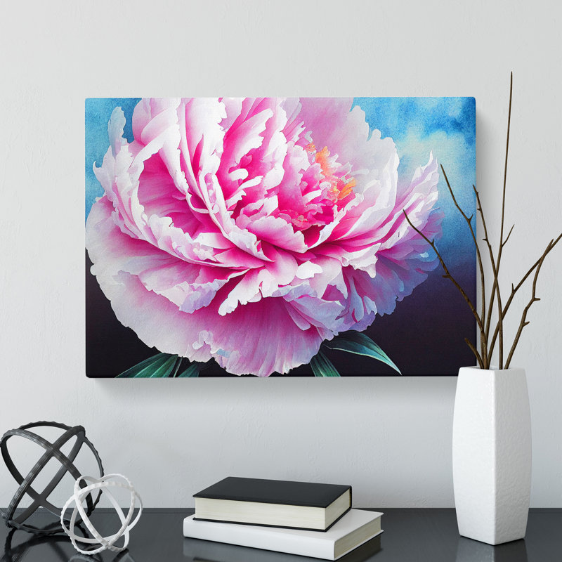 Wonderful Peony Flower - Wrapped Canvas, 35cm H x 50cm W x 3cm D