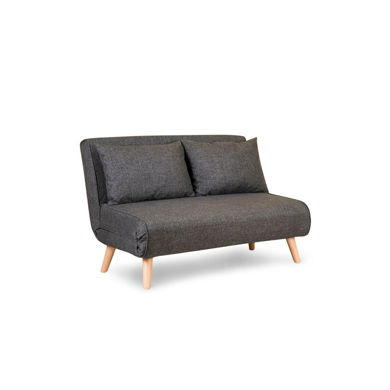 Allinson 120cm Upholstered Convertible Sofa, Dark Grey
