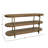 Aurora Bridges Console Table – Latte Elm Veneer 3-Tier Modern Sofa Table with Open Shelving & Metal Accents