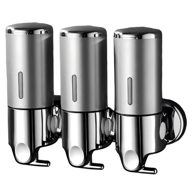 Modern Shower Soap Dispenser with Pump and Labels, 19oz Refillable Body Wash Bottles, Set of 3, (Sage)