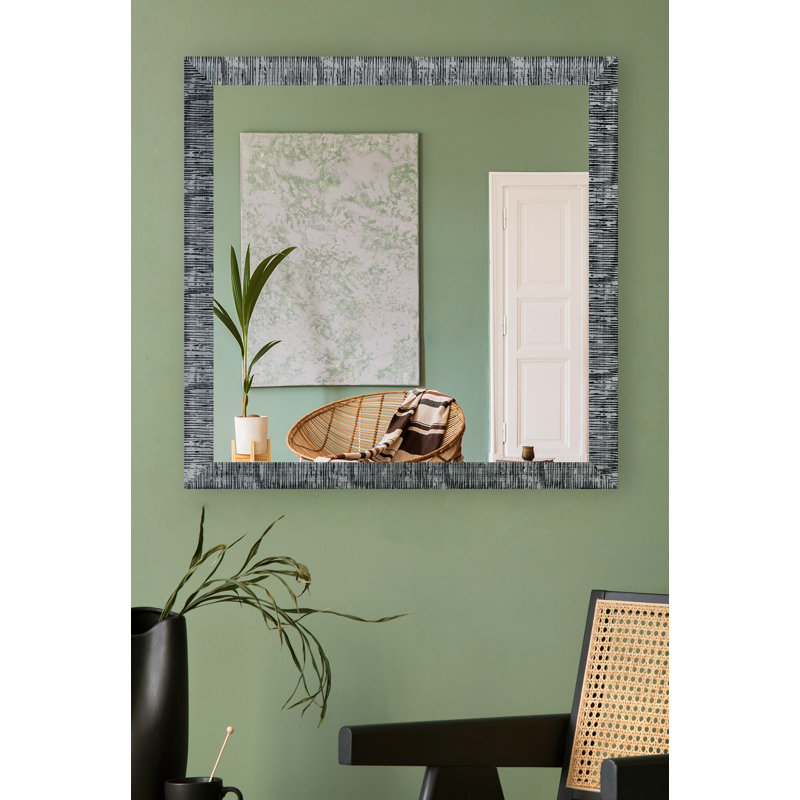Miroir mural Swithun, H 33,5 po x l 33,5 po, Argent