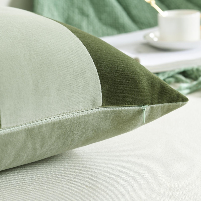 Housse de coussin en coton rayé, Vert