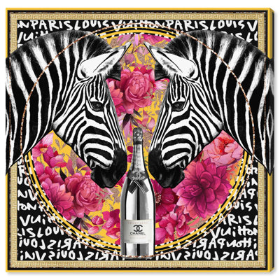 Striped Double Beauty Canvas Maximalist Fashion Art by Everly Quinn