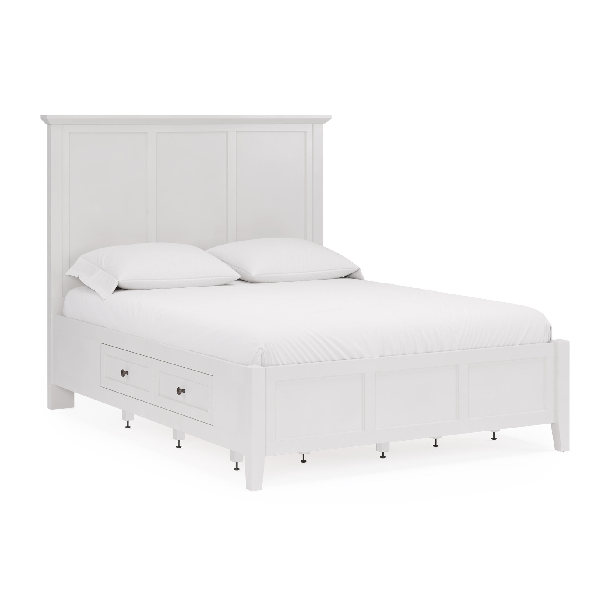 Renee Storage Platform Bed, Queen, White