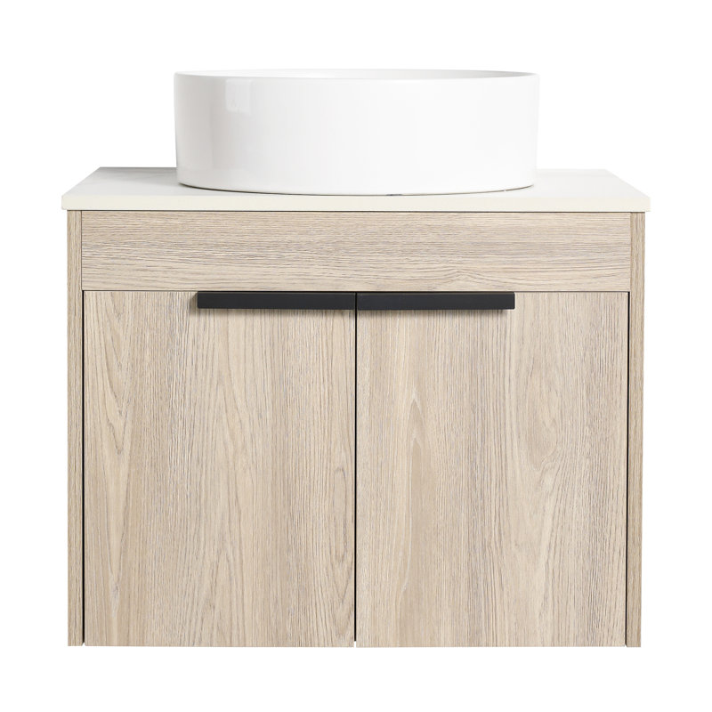 Meuble-lavabo flottant de conception moderne avec lavabo d'art en céramique, 24"
