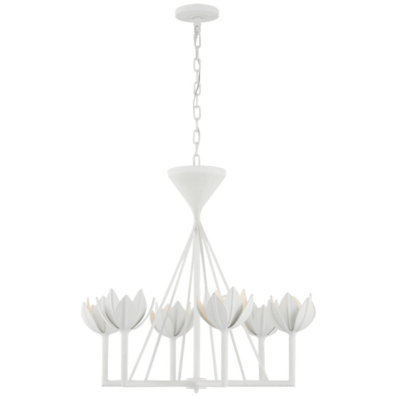 Alberto 6 - Light Chandelier, Plaster White, 27" H x 28.75" W x 26.75" D