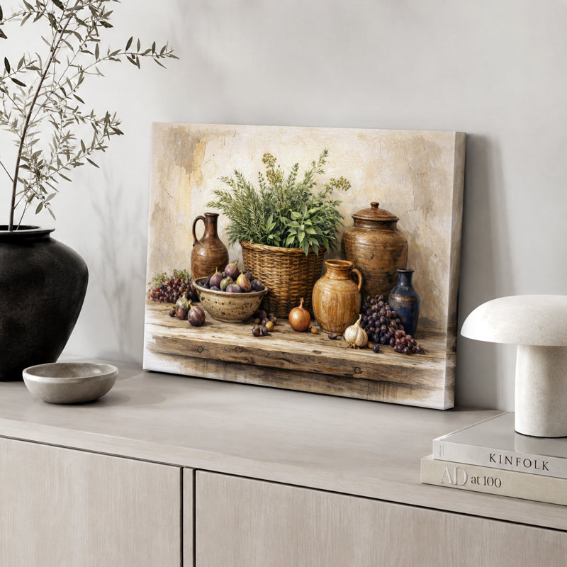 «Rustic Harvest Artwork Farmhouse Kitchen», reproduction d'art sur toile encadrée, H 16 po x l 24 po x P 1,5 po, Toile tendue