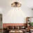 20" Farmhouse Caged Flush Mount Ceiling Fan with Remote Control, Matte Black and Gold Finish