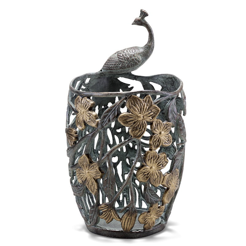 Peacock and Leaves Candleholder