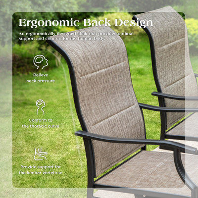 Hemko 360-Degree Swivel Sling Patio Dining Chairs
