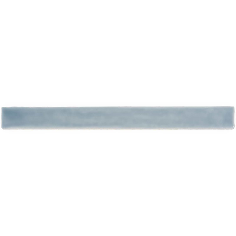 Carolina 2x20 Polished Crackled Ceramic Wall Tile, Sky Blue